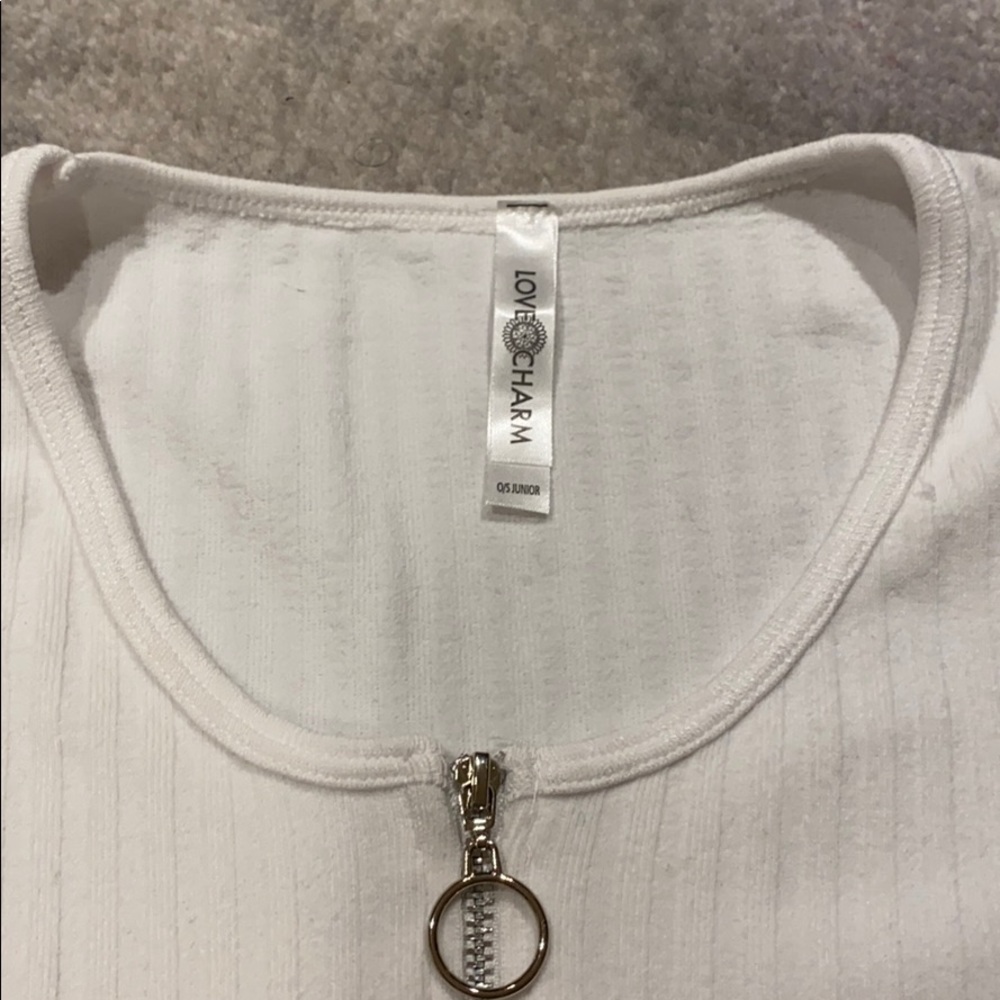 White Ribbed Crop Top - Picture 5 of 5